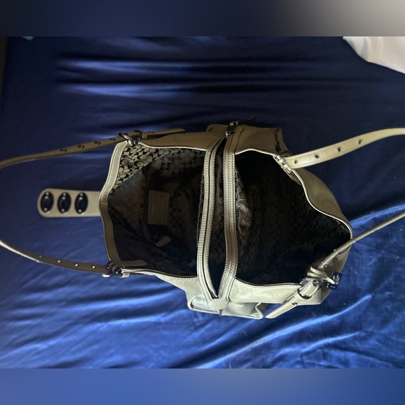 Coach Olive Green Leather Shoulder Handbag #C1482-32325 - Picture 2 of 6